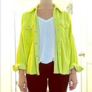 Neon green oversized cord jacket